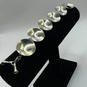 Robert Lee Morris Solid Silver Oversized Concave Circles Bracelet Retired